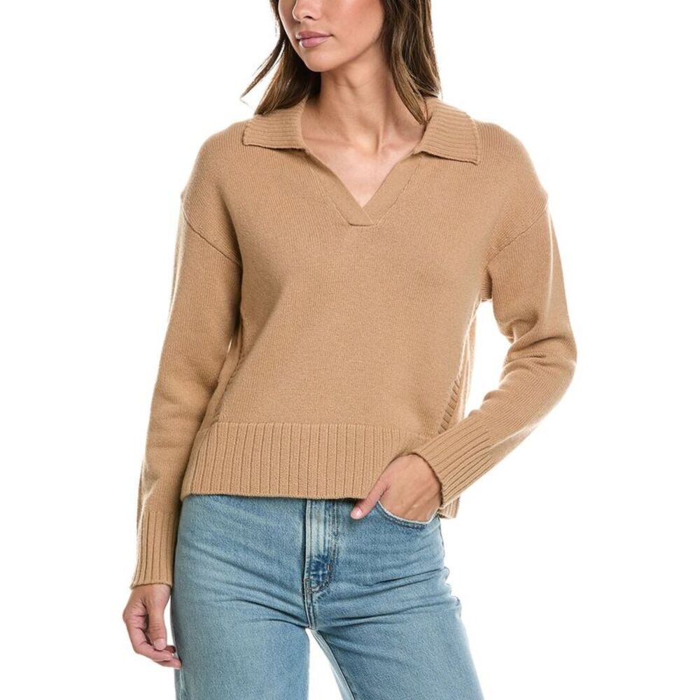 Alashan Cashmere Womens  Cora Wool Polo Sweater, Brown